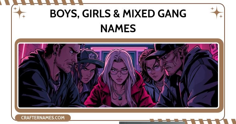 Boys, Girls & Mixed Gang Names